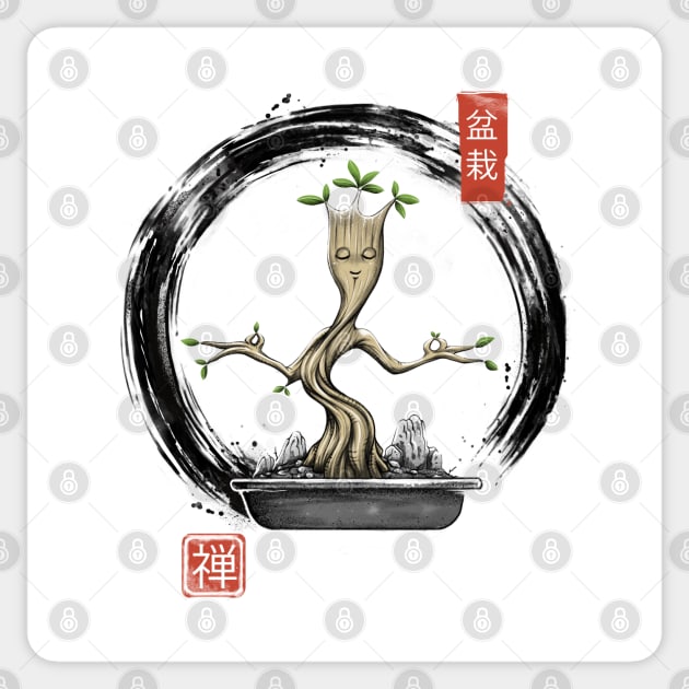 Bonsai Meditations Sticker by Vincent Trinidad Art